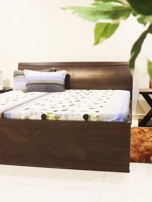 Teakwood double bed with storage