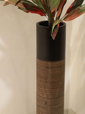 Wooden vase in brown color