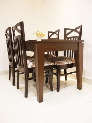 4 seater wooden dinning table set