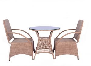 Outdoor chair table set Beige