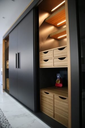 Teakwood wardrobe black and beige